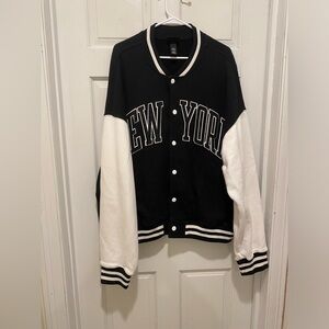 Black and White New York Varsity Jacket